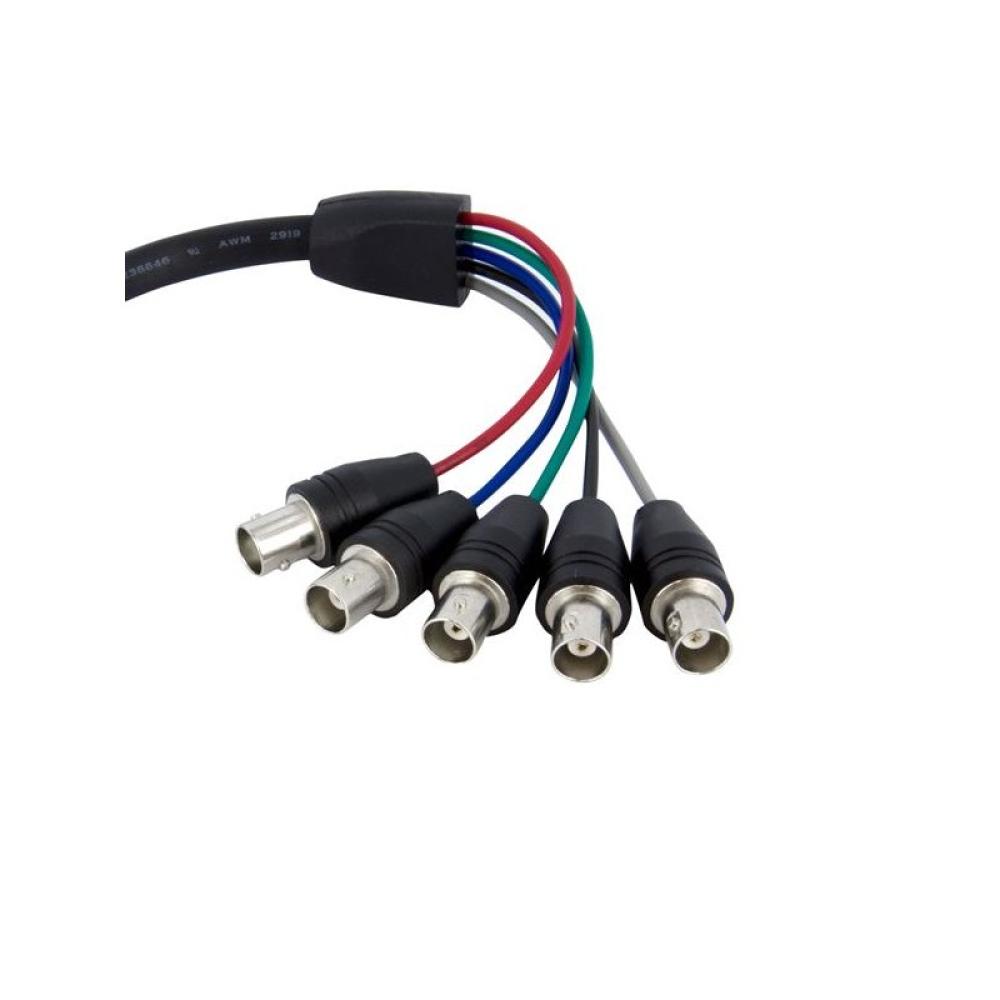 StarTech.com - Cable de 30 cm Coaxial para Monitor HD15 VGA a 5 BNC RGBHV - Macho a Hembra