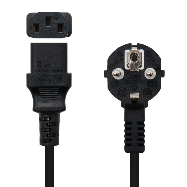 Nanocable - Cable Alimentación CPU, CEE7/M-C13/H, Negro, 2 m