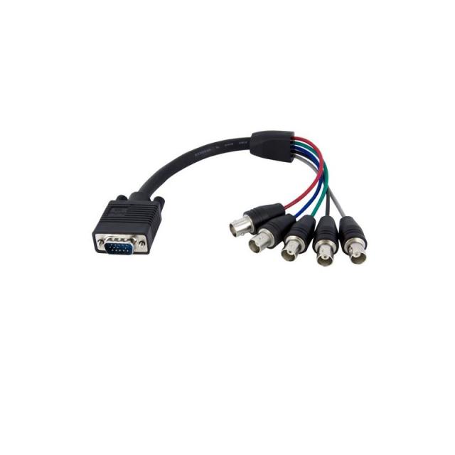 StarTech.com - Cable de 30 cm Coaxial para Monitor HD15 VGA a 5 BNC RGBHV - Macho a Hembra