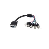 StarTech.com - Cable de 30 cm Coaxial para Monitor HD15 VGA a 5 BNC RGBHV - Macho a Hembra