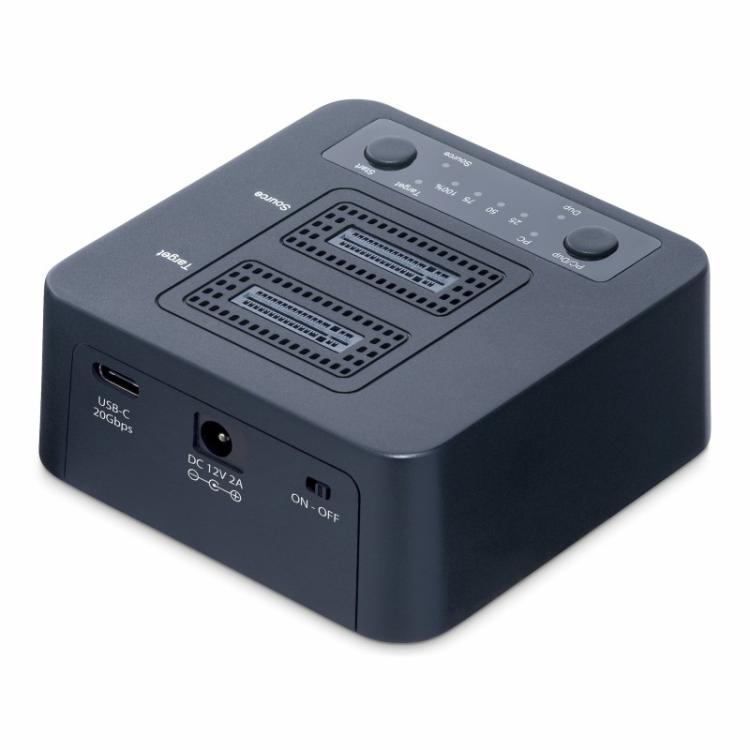 StarTech.com - Dock Duplicador Clonador Autónomo 1:1 de Unidad SSD NVMe M.2 - 90GBpm - USB-C 3.2 de 20Gbps - Docking Station USB