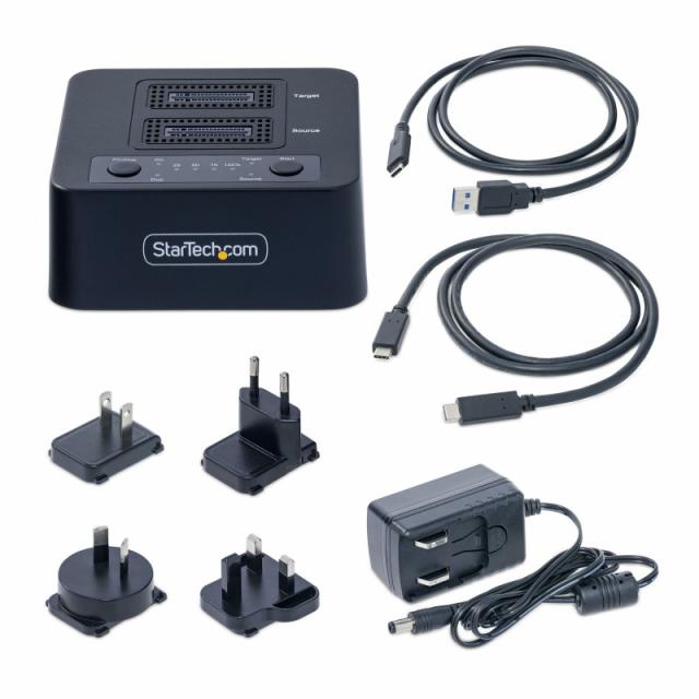 StarTech.com - Dock Duplicador Clonador Autónomo 1:1 de Unidad SSD NVMe M.2 - 90GBpm - USB-C 3.2 de 20Gbps - Docking Station USB