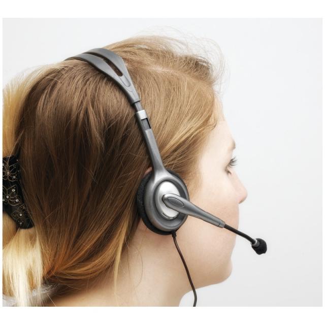 Logitech - 981-000593 auricular y casco Auriculares Alámbrico Diadema Oficina/Centro de llamadas Negro