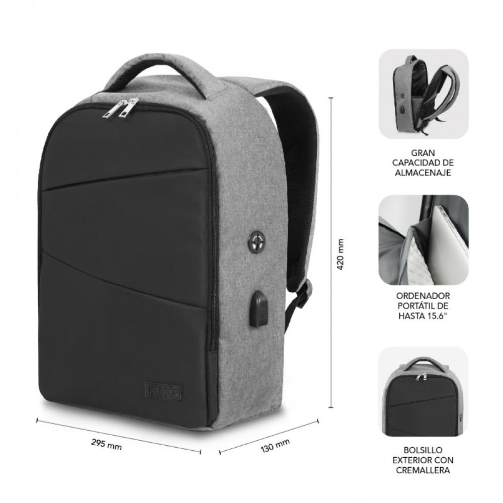 SUBBLIM - Mochila Antirrobo Secure V2 AP Antitheft Backpack Gris/Negra