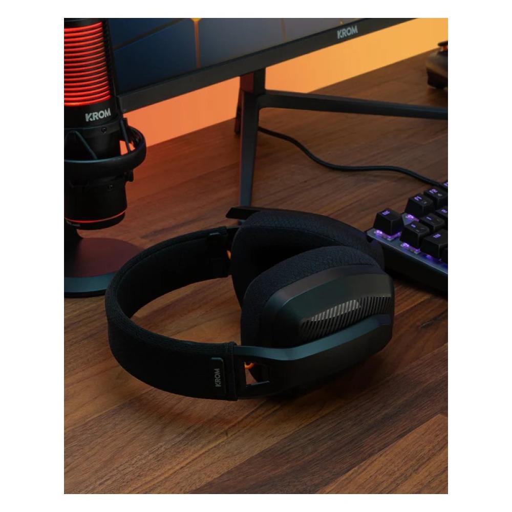 Krom - Kanji Auriculares Inalámbrico y alámbrico Diadema Juego USB Tipo C Bluetooth Negro