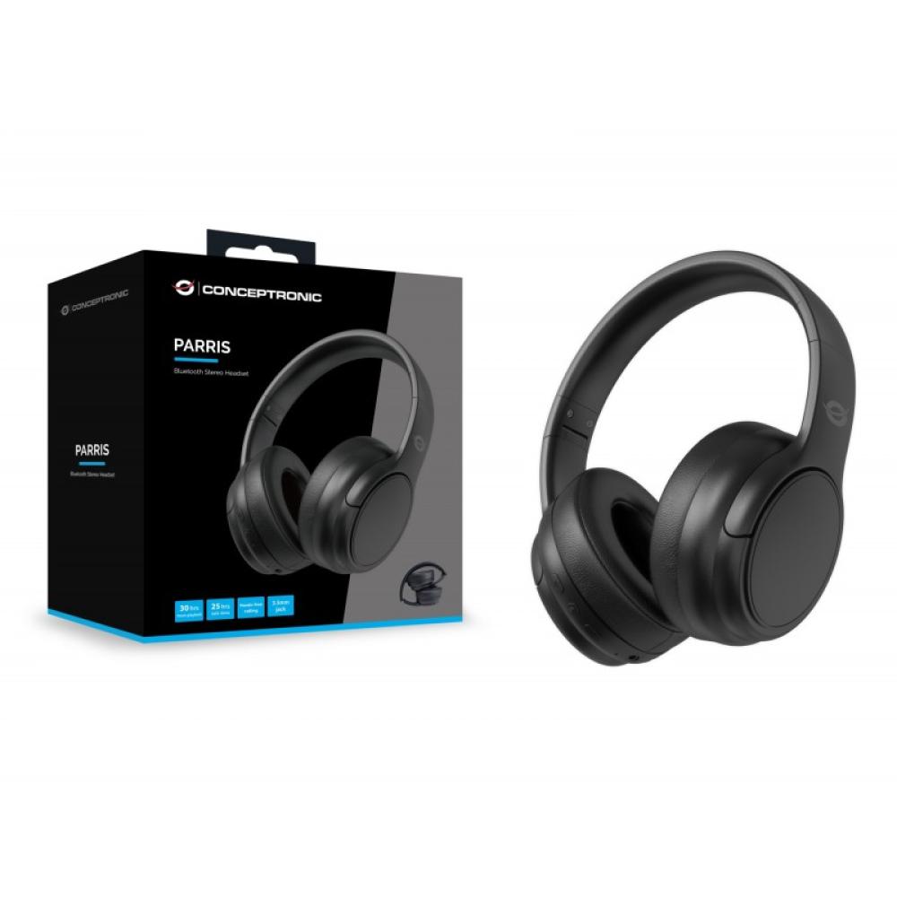 Conceptronic - PARRIS03B auricular y casco Auriculares Inalámbrico y alámbrico Diadema Llamadas/Música Bluetooth Negro
