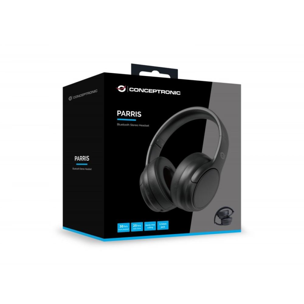 Conceptronic - PARRIS03B auricular y casco Auriculares Inalámbrico y alámbrico Diadema Llamadas/Música Bluetooth Negro