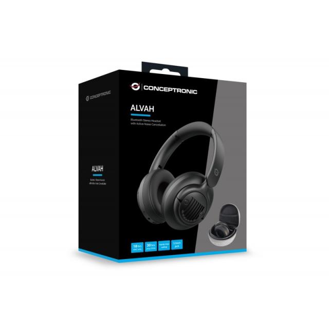 Conceptronic - ALVAH02B auricular y casco Auriculares Inalámbrico y alámbrico Diadema Llamadas/Música Bluetooth Negro