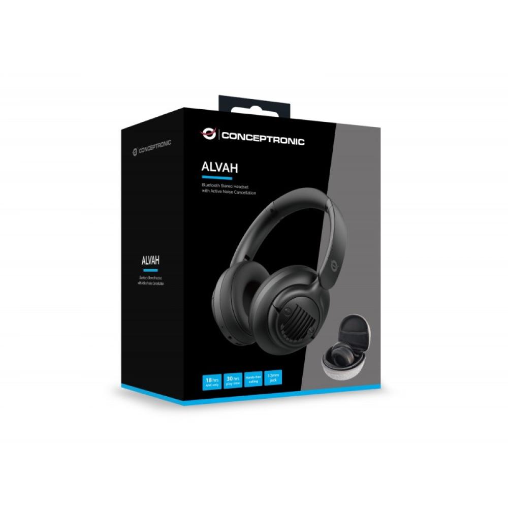 Conceptronic - ALVAH02B auricular y casco Auriculares Inalámbrico y alámbrico Diadema Llamadas/Música Bluetooth Negro