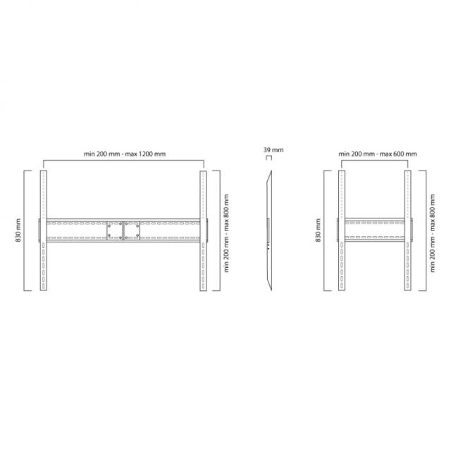 Neomounts - LFD-W1500 Soporte de pared para TV 60-100" - fijo - horizontal y vertical