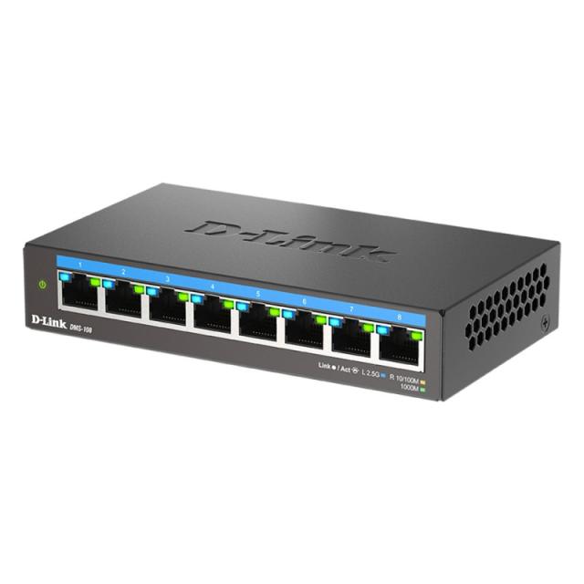 D-Link - DMS-108 No administrado L2 2.5G Ethernet (100/1000/2500) Negro