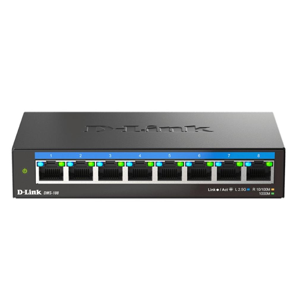 D-Link - DMS-108 No administrado L2 2.5G Ethernet (100/1000/2500) Negro