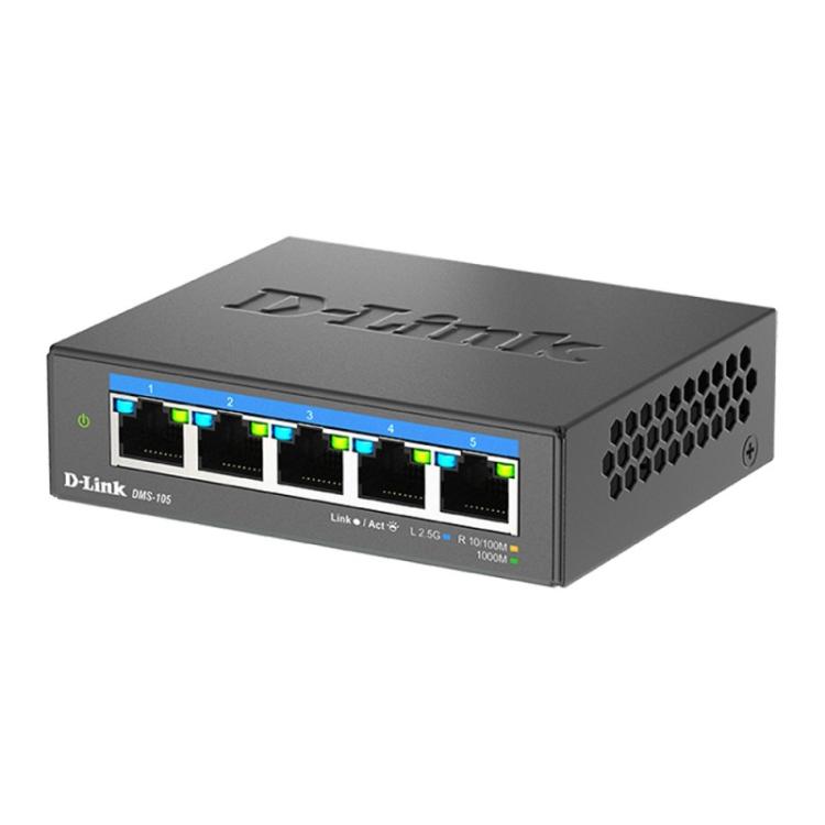 D-Link - DMS-105 No administrado L2 2.5G Ethernet (100/1000/2500) Negro