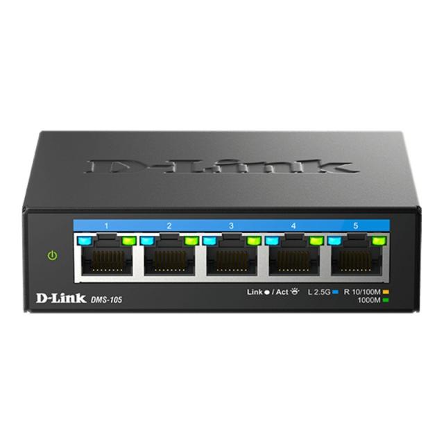 D-Link - DMS-105 No administrado L2 2.5G Ethernet (100/1000/2500) Negro