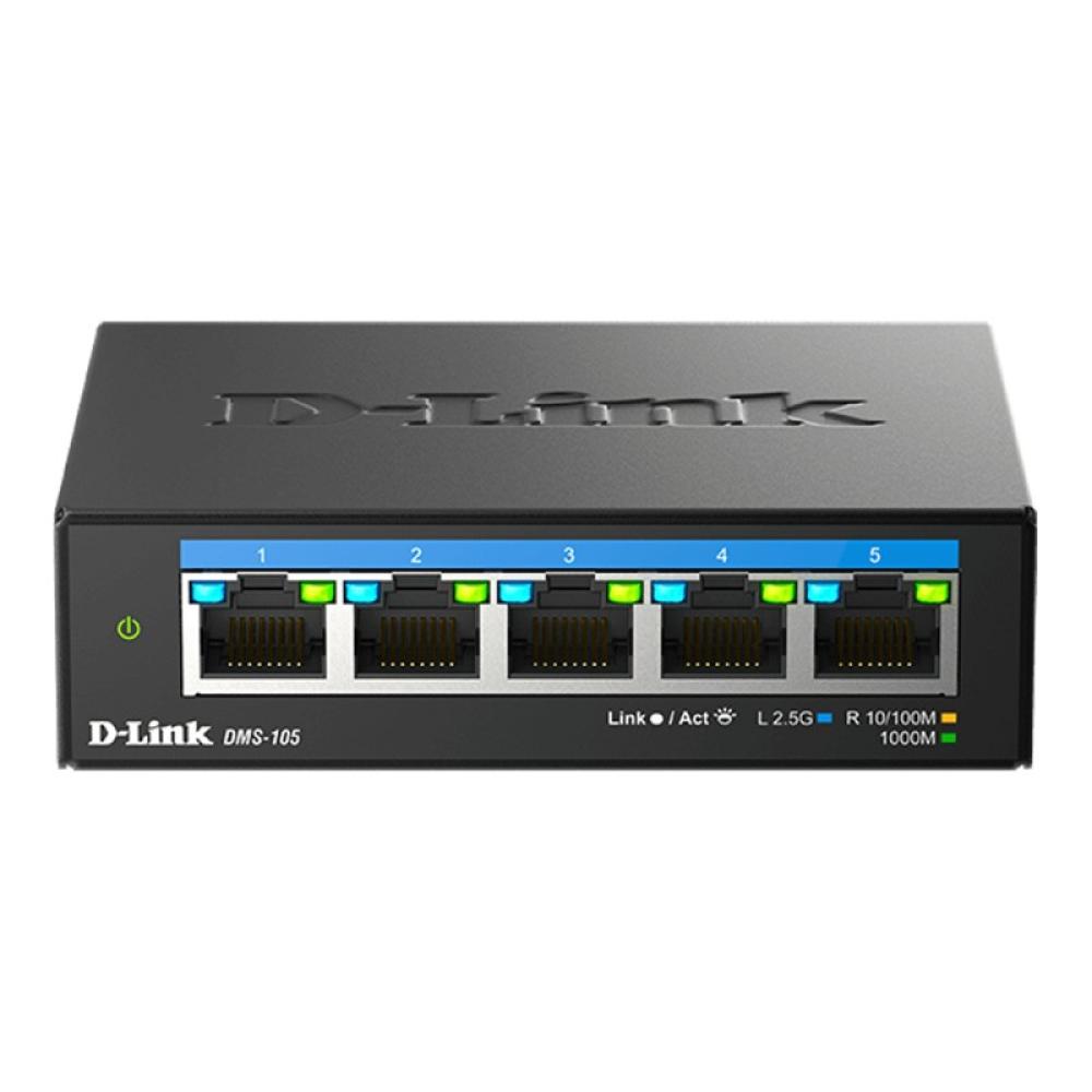 D-Link - DMS-105 No administrado L2 2.5G Ethernet (100/1000/2500) Negro
