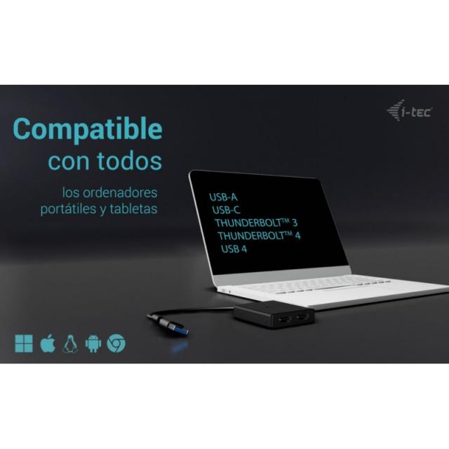 i-tec - USB-A/USB-C Dual 4K/60 Hz HDMI Video Adapter