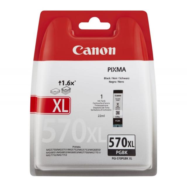 Canon - PGI-570PGBK XL cartucho de tinta 1 pieza(s) Original Alto rendimiento (XL) Negro - 0318C008
