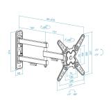 TooQ - Soporte de Pared para Pantallas 13"-43", Negro - LP1345TN-B