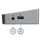 StarTech.com - Docking Station USB 3.0 2x DisplayPort y HDMI 4K para 3 Monitores - Hub 5x USB-A (1x Fast Charge) - Audio de 3,5m