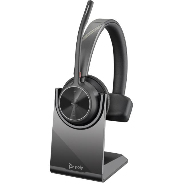 HP Poly - Auriculares Poly Voyager 4310-M USB-C con certificación para Microsoft Teams + llave BT700 + soporte de carga