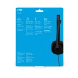 Logitech - 981-000589 auricular y casco Auriculares Alámbrico Diadema Oficina/Centro de llamadas Negro