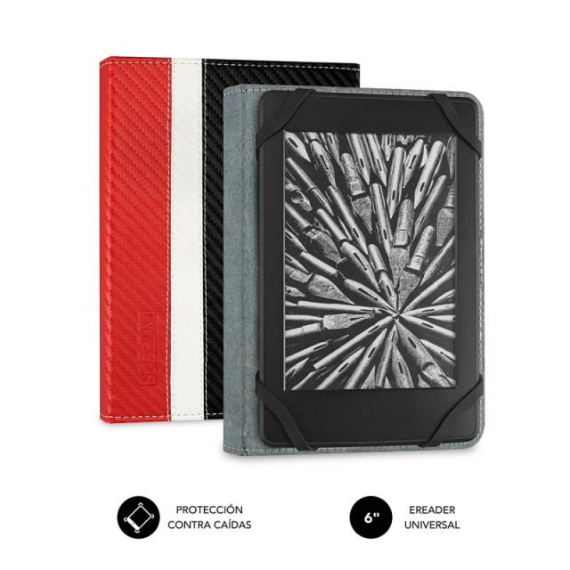 SUBBLIM - Funda Libro Electrónico Clever Ebook Case 6" Red