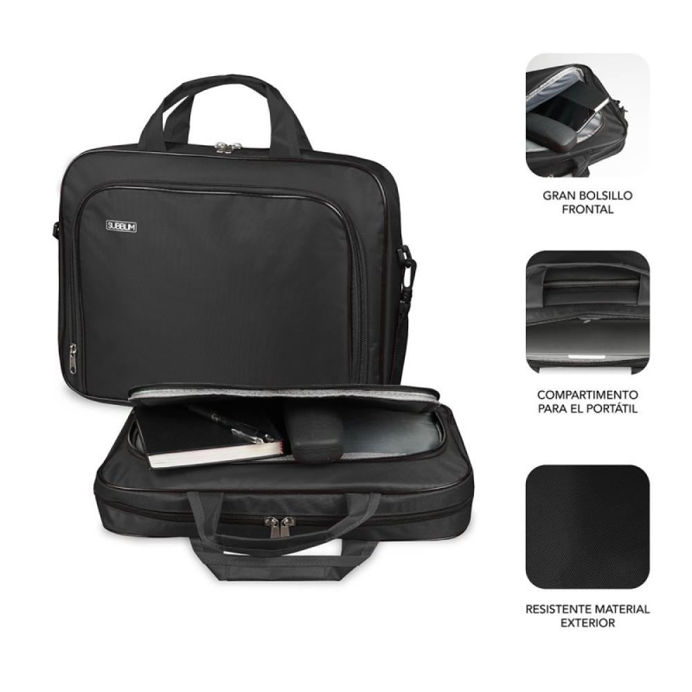 SUBBLIM - Maletín Ordenador Oxford Laptop Bag 15,4-16" Black