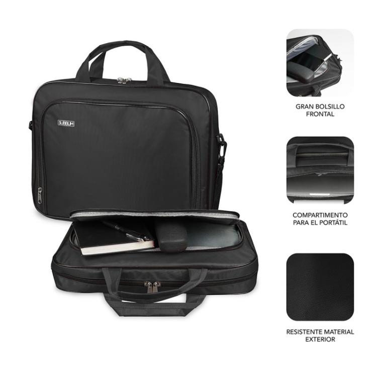 SUBBLIM - Maletín Ordenador Oxford Laptop Bag 15,4-16" Black