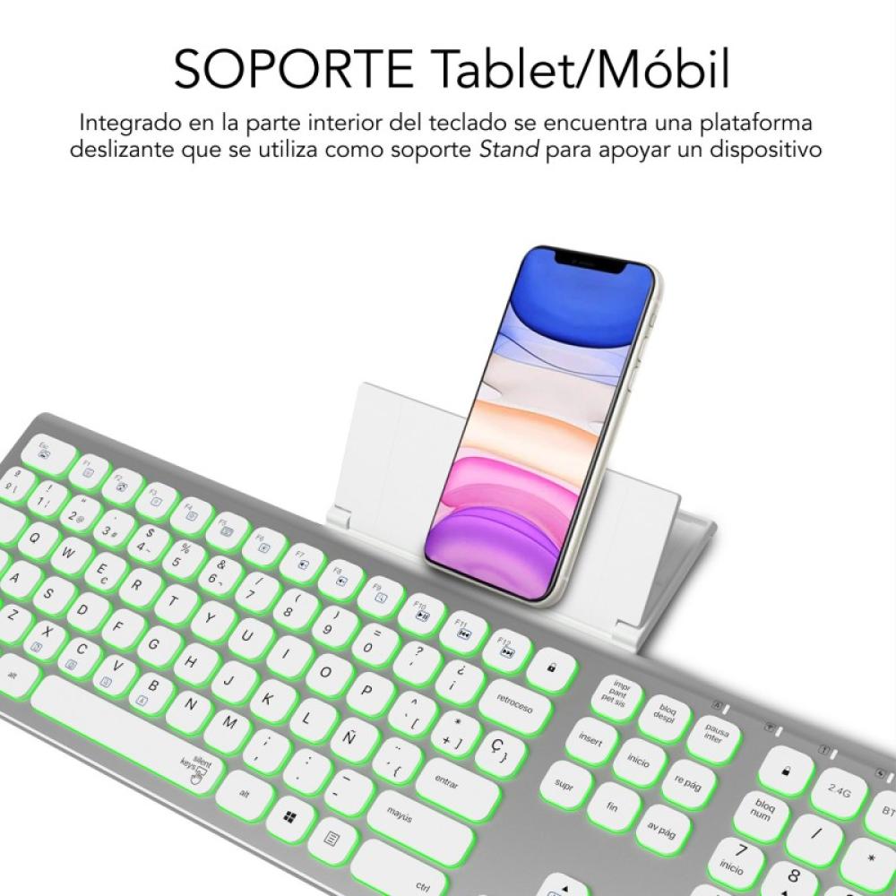 SUBBLIM - Teclado Bluetooth/2.4G Master iluminado Ext P/B
