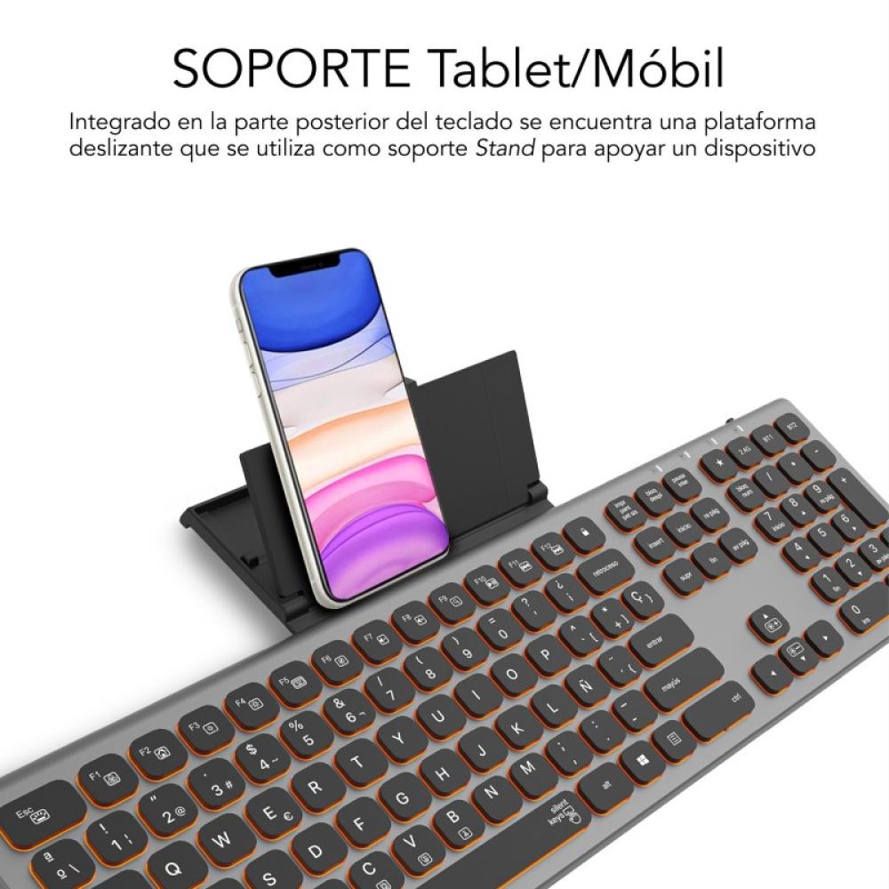 SUBBLIM - Teclado Bluetooth/2.4G Master iluminado Ext G/N
