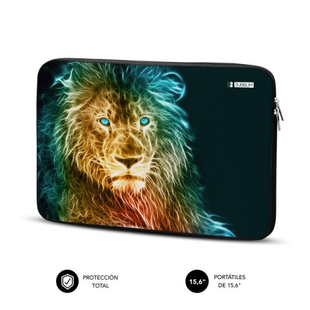 SUBBLIM - Funda Ordenador Neopreno Trendy Sleeve Neo Lion 15,6"