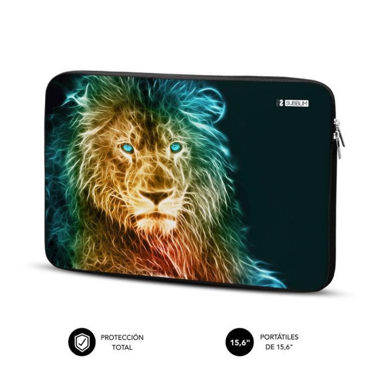 SUBBLIM - Funda Ordenador Neopreno Trendy Sleeve Neo Lion 15,6"