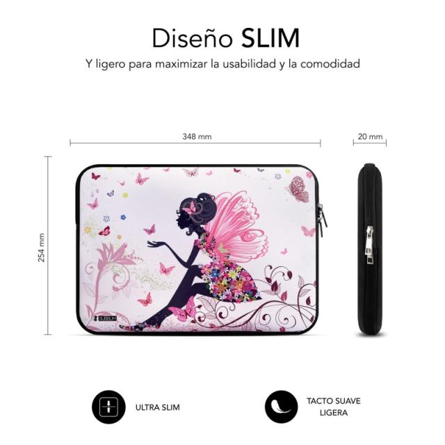 SUBBLIM - Funda Ordenador Neopreno Trendy Sleeve Neo Hada 13,3-14"