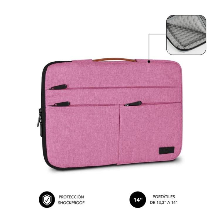SUBBLIM - Funda Air Padding 360 Sleeve 13,3-14" Pink
