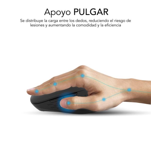 SUBBLIM - Ratón CURVE ERGO DUAL MOUSE BATTERY BLACK - SUBMO-EDCUR01