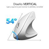 SUBBLIM - Ratón GLIDE VERTICAL ERGO DUAL MOUSE BATTERY WHITE