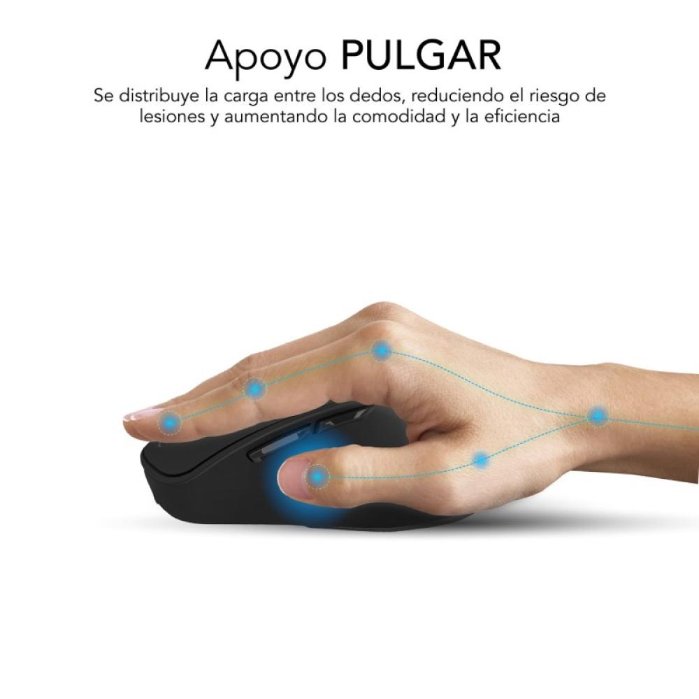 SUBBLIM - Ratón CURVE ERGO DUAL MOUSE BATTERY BLACK - SUBMO-EDCON01