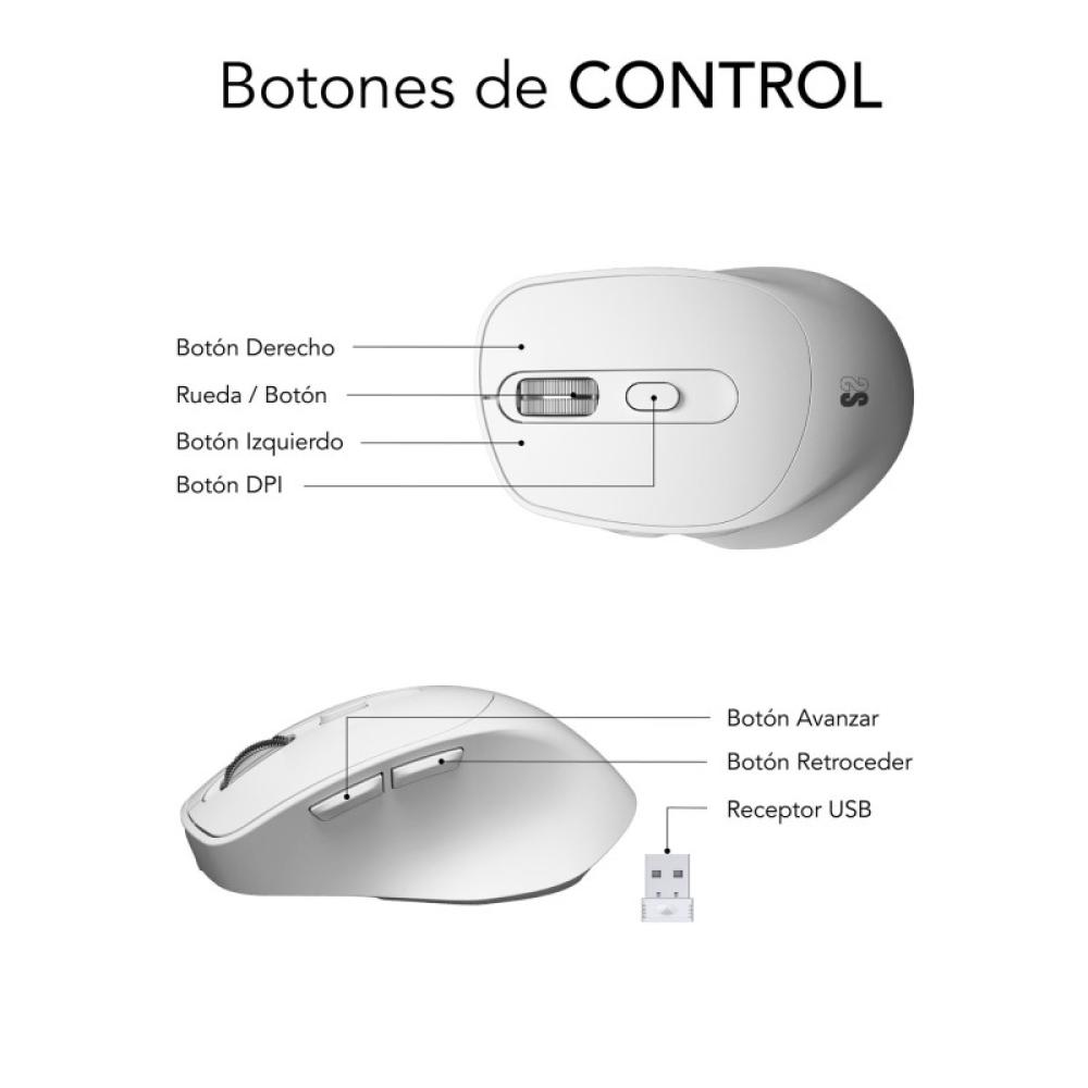 SUBBLIM - Ratón CURVE ERGO DUAL MOUSE BATTERY BLACK - SUBMO-EDCON02