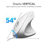 SUBBLIM - Ratón GLIDE VERTICAL ERGO WIRED MOUSE WHITE