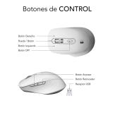 SUBBLIM - Ratón CURVE ERGO DUAL MOUSE BATTERY WHITE