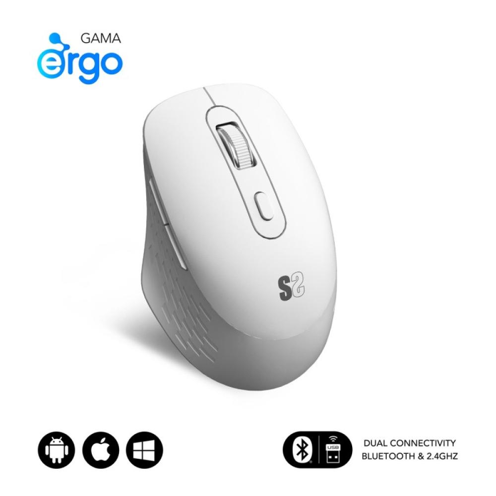 SUBBLIM - Ratón CURVE ERGO DUAL MOUSE BATTERY WHITE