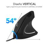 SUBBLIM - Ratón GLIDE VERTICAL ERGO WIRED MOUSE BLACK