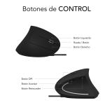 SUBBLIM - Ratón GLIDE VERTICAL ERGO WIRED MOUSE BLACK