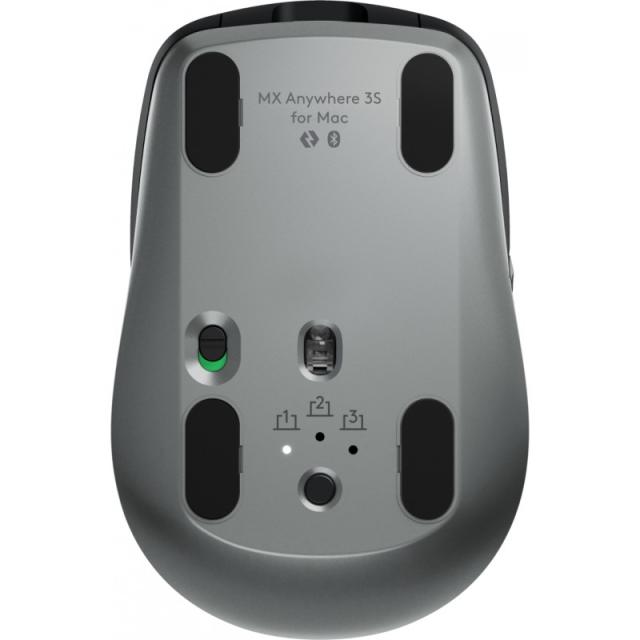 Logitech - MX Anywhere 3S for Mac ratón Oficina mano derecha RF Wireless + Bluetooth Laser 8000 DPI