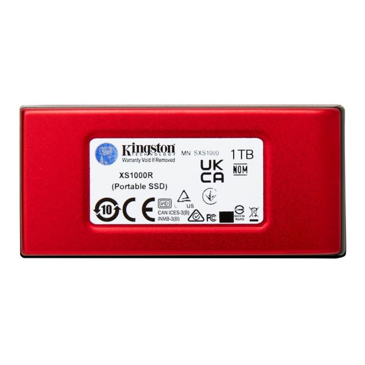 Kingston Technology - 1TB SSD externo XS1000 USB 3.2 Gen 2, Rojo