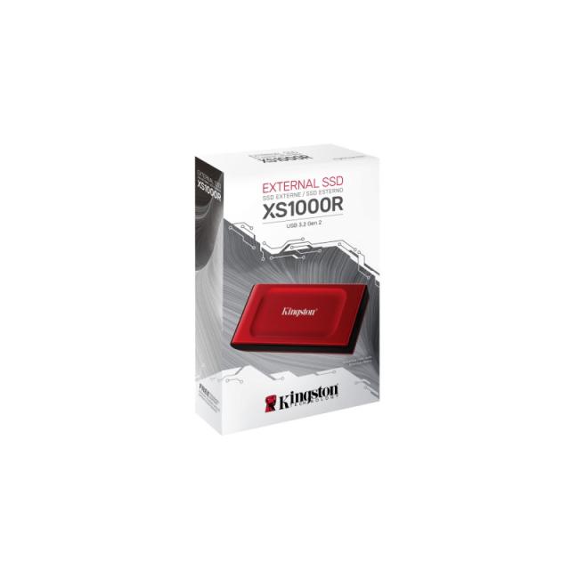 Kingston Technology - 2TB SSD externo XS1000 USB 3.2 Gen 2, Rojo