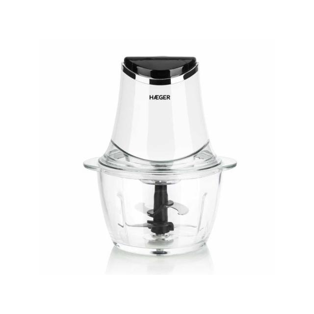 Haeger - CH-30W.007A picadora eléctrica de alimentos 1,2 L 300 W Negro, Transparente, Blanco