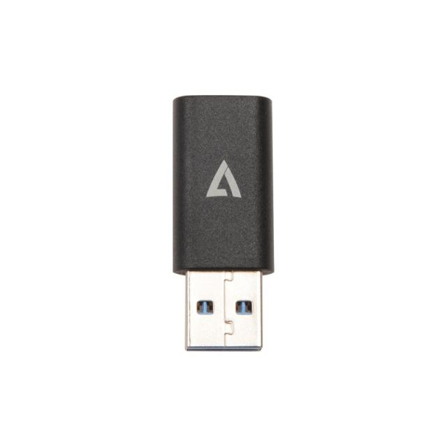 V7 - V7USB3AC cambiador de género para cable USB A USB C Negro