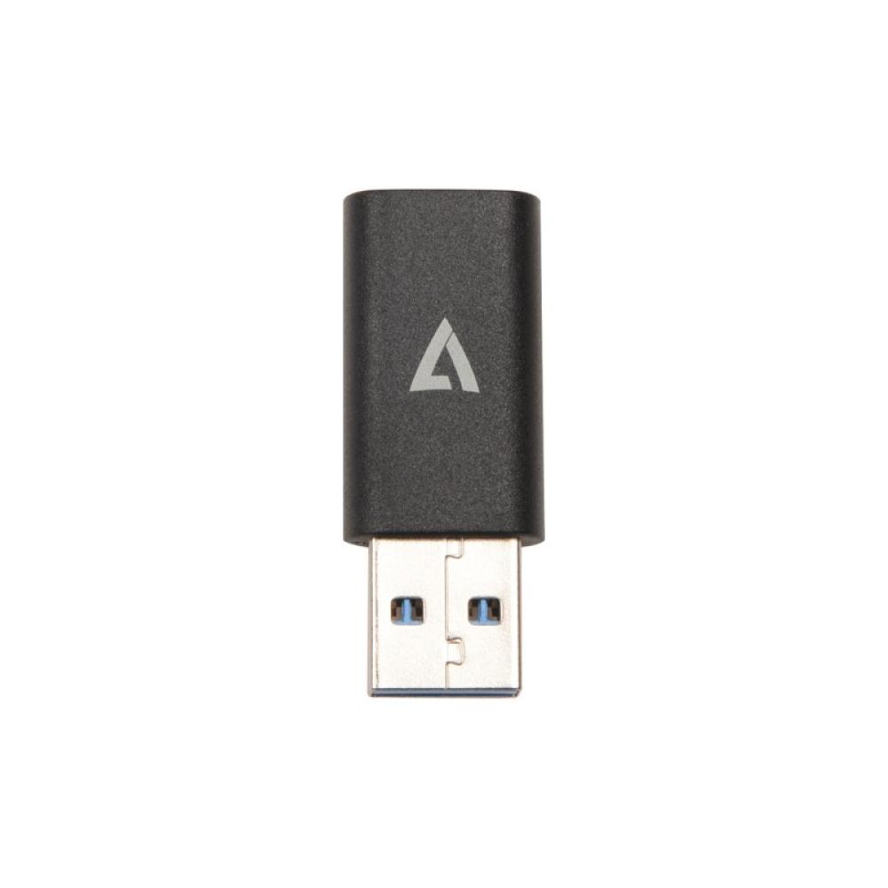 V7 - V7USB3AC cambiador de género para cable USB A USB C Negro