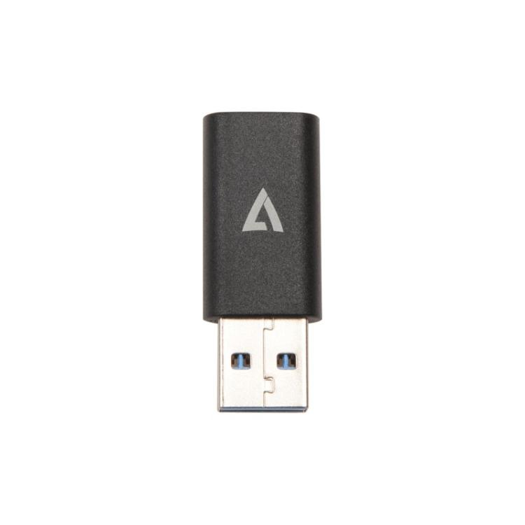 V7 - V7USB3AC cambiador de género para cable USB A USB C Negro
